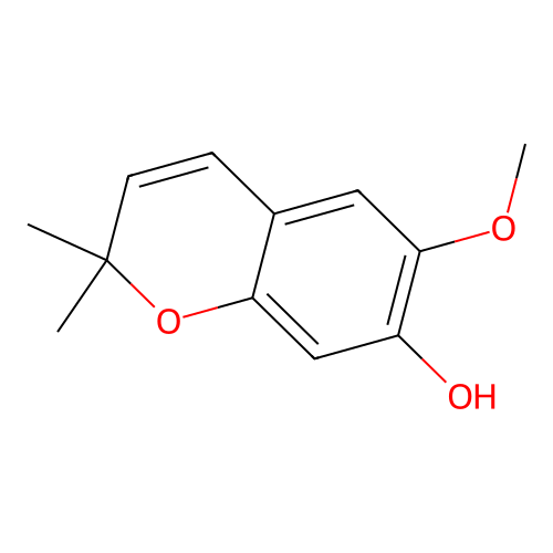 2H-1-Benzopyran-7-ol, 6-methoxy-2,2-dimethyl- structure