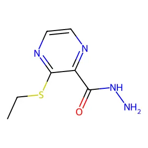 Pyrazinecarboxylic acid, 3-(ethylthio)-, hydrazide structure