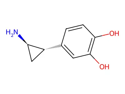 rac-4-[(1R,2S)-2-aminocyclopropyl]benzene-1,2-diol structure
