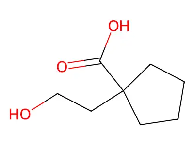 1-(2-hydroxyethyl)cyclopentane-1-carboxylic Acid structure