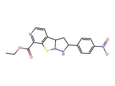 7-Ethoxycarbonyl-2-(4-nitrophenyl)-5,6,7,8-tetrahydroimidazo(2',1':2,3)thiazolo(5,4-c)pyridine structure
