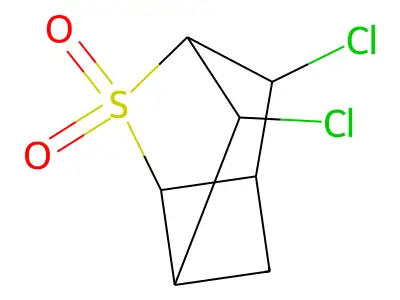 8-Thiatricyclo(2.2.1.1(sup 2,6))octane, 3,5-dichloro-, 8,8-dioxide structure