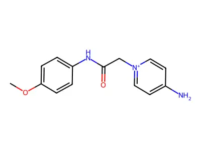 4-Amino-1-[(4-methoxy-phenylcarbamoyl)-methyl]-pyridinium structure
