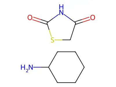 2,4-Thiazolidinedione, compd. with cyclohexylamine (1:1) structure
