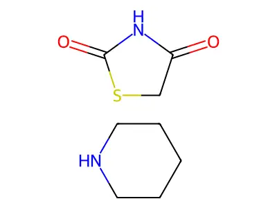 2,4-Thiazolidinedione, compd. with piperidine (1:1) structure