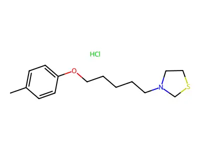 Thiazolidine, 3-(5-(o-tolyloxy)pentyl)-, hydrochloride structure