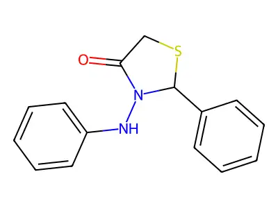 4-Thiazolidinone, 3-anilino-2-phenyl- structure