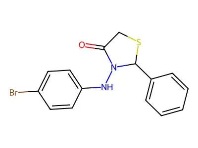 4-Thiazolidinone, 3-(p-bromoanilino)-2-phenyl- structure