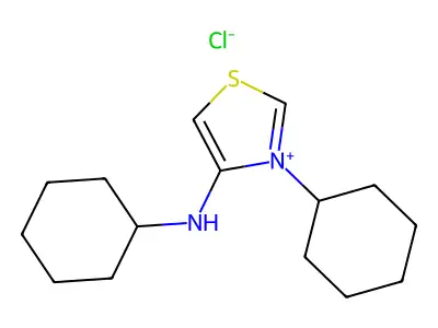 Thiazolium, 2-(cyclohexylamino)-3-cyclohexyl-, chloride structure