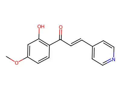 (E)-1-(2-hydroxy-4-methoxyphenyl)-3-pyridin-4-ylprop-2-en-1-one structure