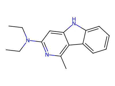 5H-Pyrido(4,3-b)indol-3-amine, N,N-diethyl-1-methyl- structure