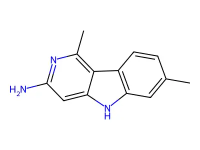 5H-Pyrido(4,3-b)indol-3-amine, 1,7-dimethyl- structure