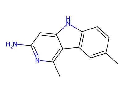 5H-Pyrido(4,3-b)indol-3-amine, 1,8-dimethyl- structure