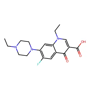 1-Ethyl-7-(4-ethylpiperazin-1-yl)-6-fluoro-4-oxo-quinoline-3-carboxylic acid structure