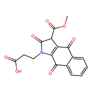 3-(3-methoxycarbonyl-2,4,9-trioxo-3H-benzo[f]indol-1-yl)propanoic acid structure