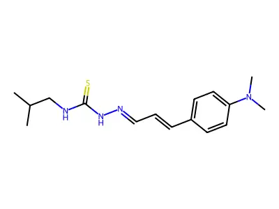 1-[3-[4-(Dimethylamino)phenyl]prop-2-enylideneamino]-3-(2-methylpropyl)thiourea structure