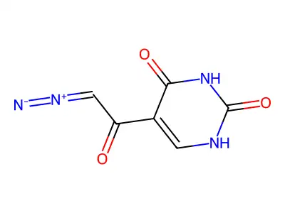 (E)-2-Diazonio-1-(2,4-dioxo-1,2,3,4-tetrahydropyrimidin-5-yl)ethen-1-olate structure