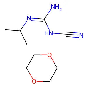1-Cyano-3-isopropyl-guanidine; 1,4-dioxane structure