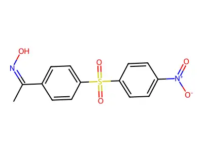 (NZ)-N-[1-[4-(4-nitrophenyl)sulfonylphenyl]ethylidene]hydrox structure