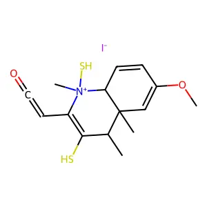 Quinolinium, 2-(2,2-bis(methylthio)ethenyl)-6-methoxy-1-methyl-, iodide structure