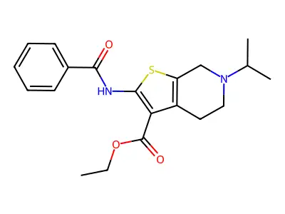 ETHYL 2-BENZAMIDO-6-(PROPAN-2-YL)-4H,5H,6H,7H-THIENO[2,3-C]PYRIDINE-3-CARBOXYLATE structure