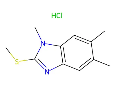 Benzimidazole, 2-methylthio-1,5,6-trimethyl-, hydrochloride structure