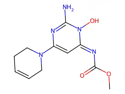 methyl 2-amino-6-[(3,6-dihydro-1(2H)-pyridyl)]-4-pyrimidinecarbamate-3-oxide structure