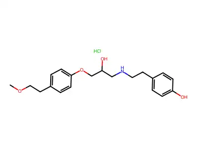 4-(2-((2-Hydroxy-3-(4-(2-methoxyethyl)phenoxy)propyl)amino)ethyl)phenol hydrochloride structure