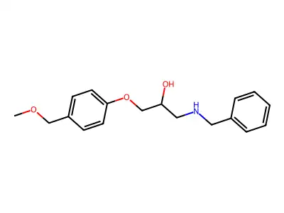2-Propanol, 1-(4-(methoxymethyl)phenoxy)-3-((phenylmethyl)amino)-, hydrochloride structure