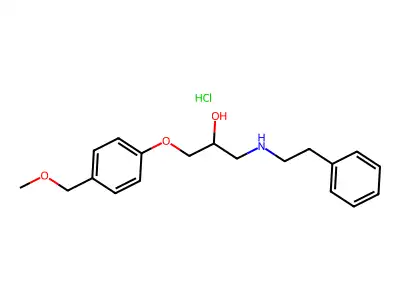 3-(2-Phenethylamino)-1-(4-methoxymethylphenoxy)-propanol-2 hydrochloride structure