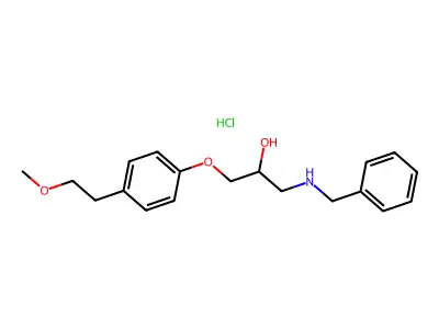 3-Phenylmethylamino-1-(4-(2-methoxyethyl)phenoxy)-propanol-2 hydrochloride structure