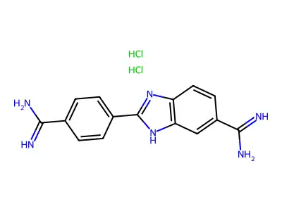 2-(4-(Aminoiminomethyl)phenyl)-1H-benzimidazole-5-carboximidamide dihydrochloride structure