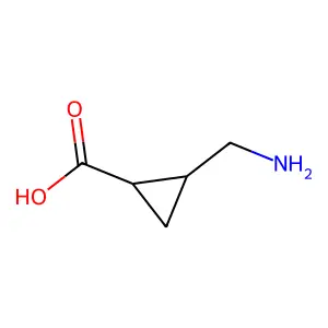 2-(Aminomethyl)cyclopropane-1-carboxylic acid structure