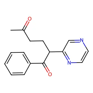 1-Phenyl-2-pyrazin-2-ylhexane-1,5-dione structure