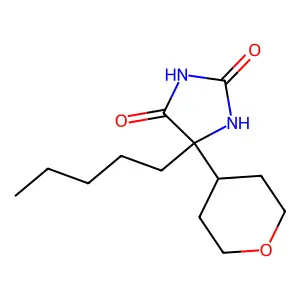 5-(Oxan-4-yl)-5-pentylimidazolidine-2,4-dione structure