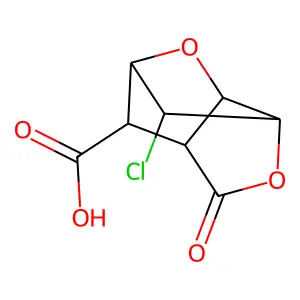 3,8-Epoxy-6-oxabicyclo(3.2.1)octan-2-carboxylic acid, 4-chloro-7-oxo- structure