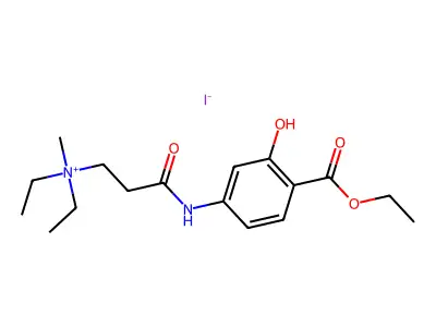 Salicylic acid, 4-(3-(diethylamino)propionamido)-, ethyl ester, methiodide structure