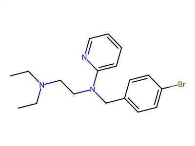 Pyridine, 2-((p-bromobenzyl)(2-(diethylamino)ethyl)amino)- structure