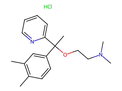 Pyridine, 2-(alpha-(2-(dimethylamino)ethoxy)-alpha,3,4-trimethylbenzyl)-, hydrochloride structure