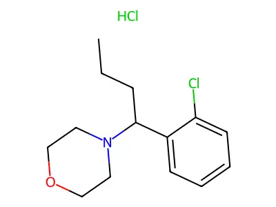 Morpholine, 4-(1-(o-chlorophenyl)butyl)-, hydrochloride structure