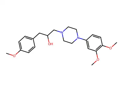 1-Piperazineethanol, 4-(3,4-dimethoxyphenyl)-alpha-(p-methoxybenzyl)- structure