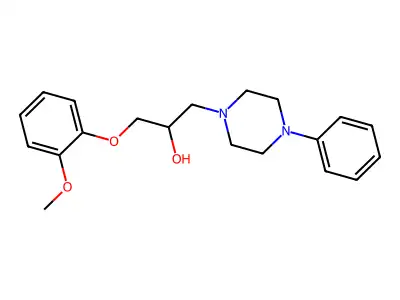 1-Piperazineethanol, alpha-(o-methoxyphenoxymethyl)-4-phenyl- structure