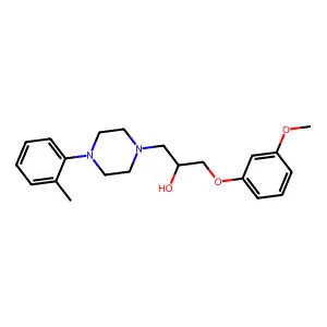 1-Piperazineethanol, alpha-(m-methoxyphenoxymethyl)-4-(o-tolyl)- structure