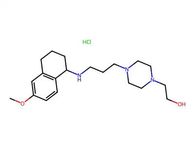 4-(3-(6-Methoxy-1,2,3,4-tetrahydro-1-naphthylamino)propyl)-1-piperazineethanol hydrochloride structure