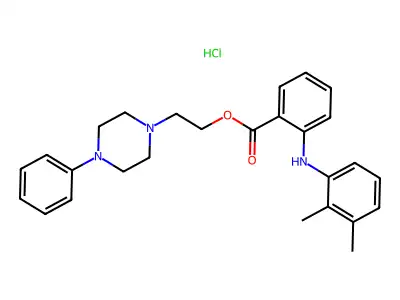 Piperazineethanol, 4-phenyl-, N-(2,3-dimethylphenyl)anthranilate, hydrochloride structure