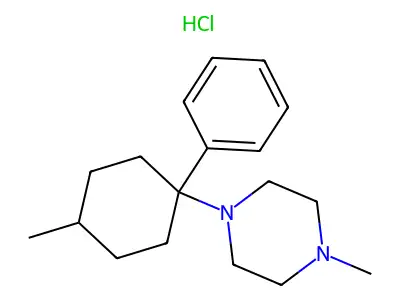 Piperazine, 4-methyl-1-(4-methyl-1-phenylcyclohexyl)-, hydrochloride structure