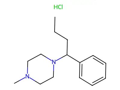Piperazine, 4-methyl-1-(1-phenylbutyl)-, hydrochloride structure