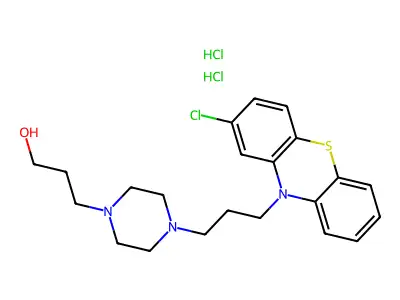 1-Piperazinepropanol, 4-(3-(2-chloro-10-phenothiazinyl)propyl)-, dihydrochloride structure