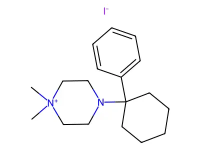 Piperazinium, 1,1-dimethyl-4-(1-phenylcyclohexyl)-, iodide structure