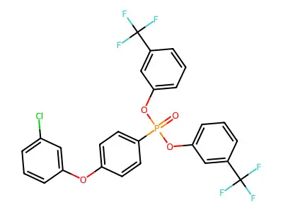 Bis(m-trifluoromethylphenyl) p-(chlorophenoxy)phenylphosphonate structure